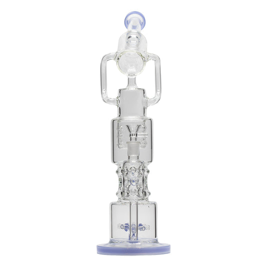 Planet X Lunar Loop Glass Recycler Bong Light Blue