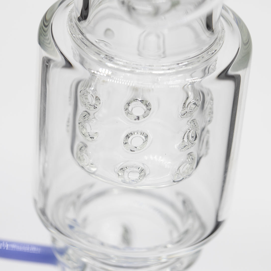 Planet X Lunar Loop Glass Recycler Bong Light Blue