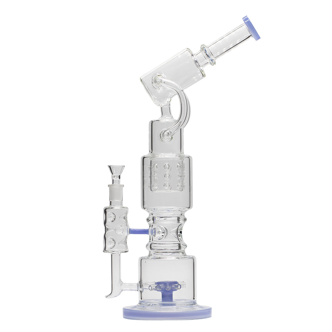 Planet X Lunar Loop Glass Recycler Bong Light Blue