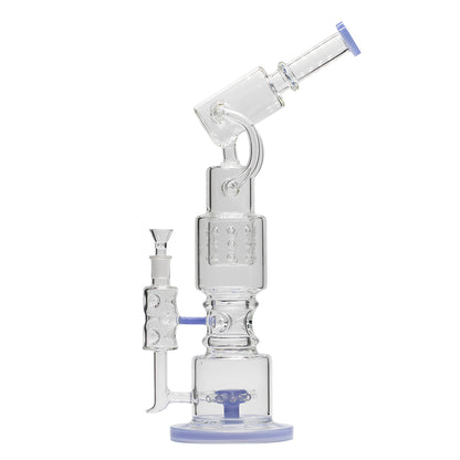 Planet X Lunar Loop Glass Recycler Bong Light Blue