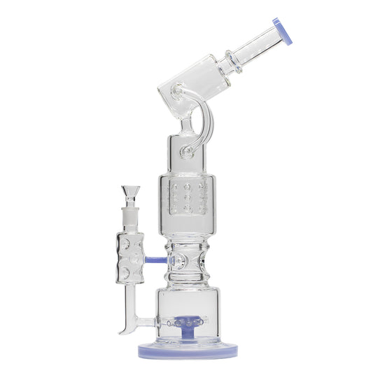 Planet X Lunar Loop Glass Recycler Bong Light Blue