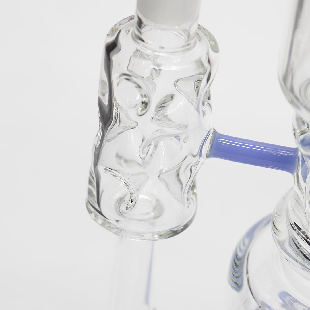 Planet X Lunar Loop Glass Recycler Bong Light Blue