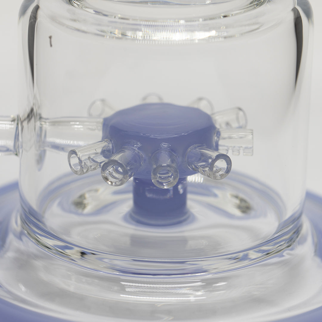 Planet X Lunar Loop Glass Recycler Bong Light Blue