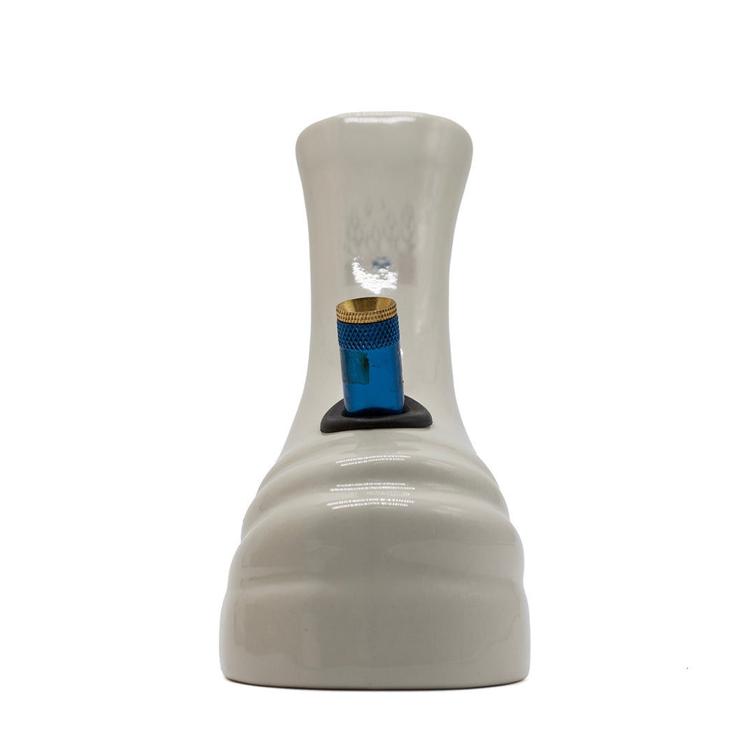 5031882 - CERAMIC BONG - MOLTEN WHITE MIXED DECALS BONZA STEM 15cmH