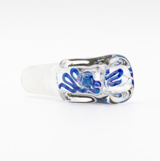Glass Cone - Square - Dark & Light Blue Swirls - 18mm The Bong Shop