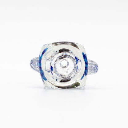Glass Cone - Square - Dark & Light Blue Swirls - 18mm The Bong Shop