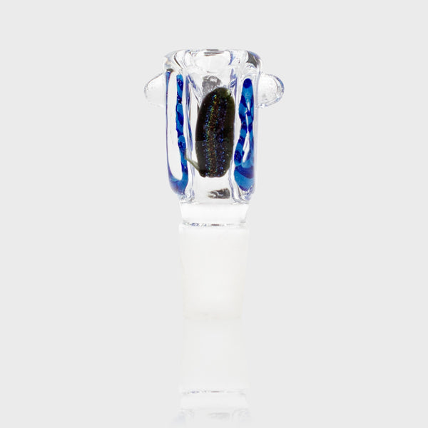 Glass Cone - Square - Dark & Light Blue Swirls - 18mm The Bong Shop