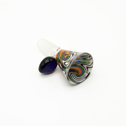 GLASS CONE - LICORISE ALLSORT STRIPES WITH BLUE HANDLE The Bong Shop