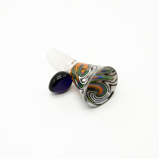 GLASS CONE - LICORISE ALLSORT STRIPES WITH BLUE HANDLE The Bong Shop