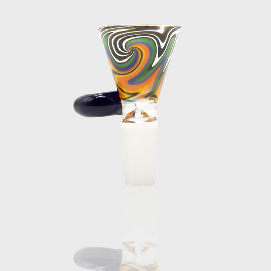 GLASS CONE - LICORISE ALLSORT STRIPES WITH BLUE HANDLE The Bong Shop
