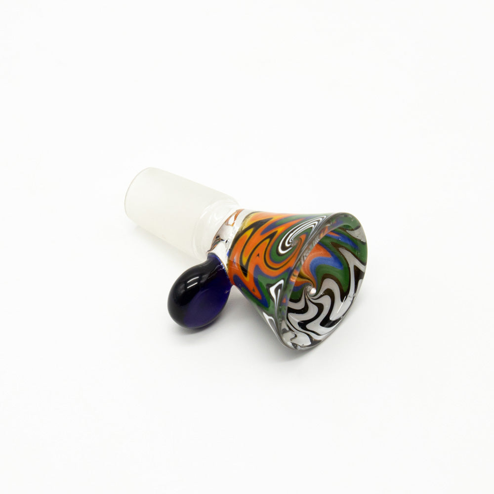 GLASS CONE - LICORISE ALLSORT STRIPES WITH BLUE HANDLE The Bong Shop