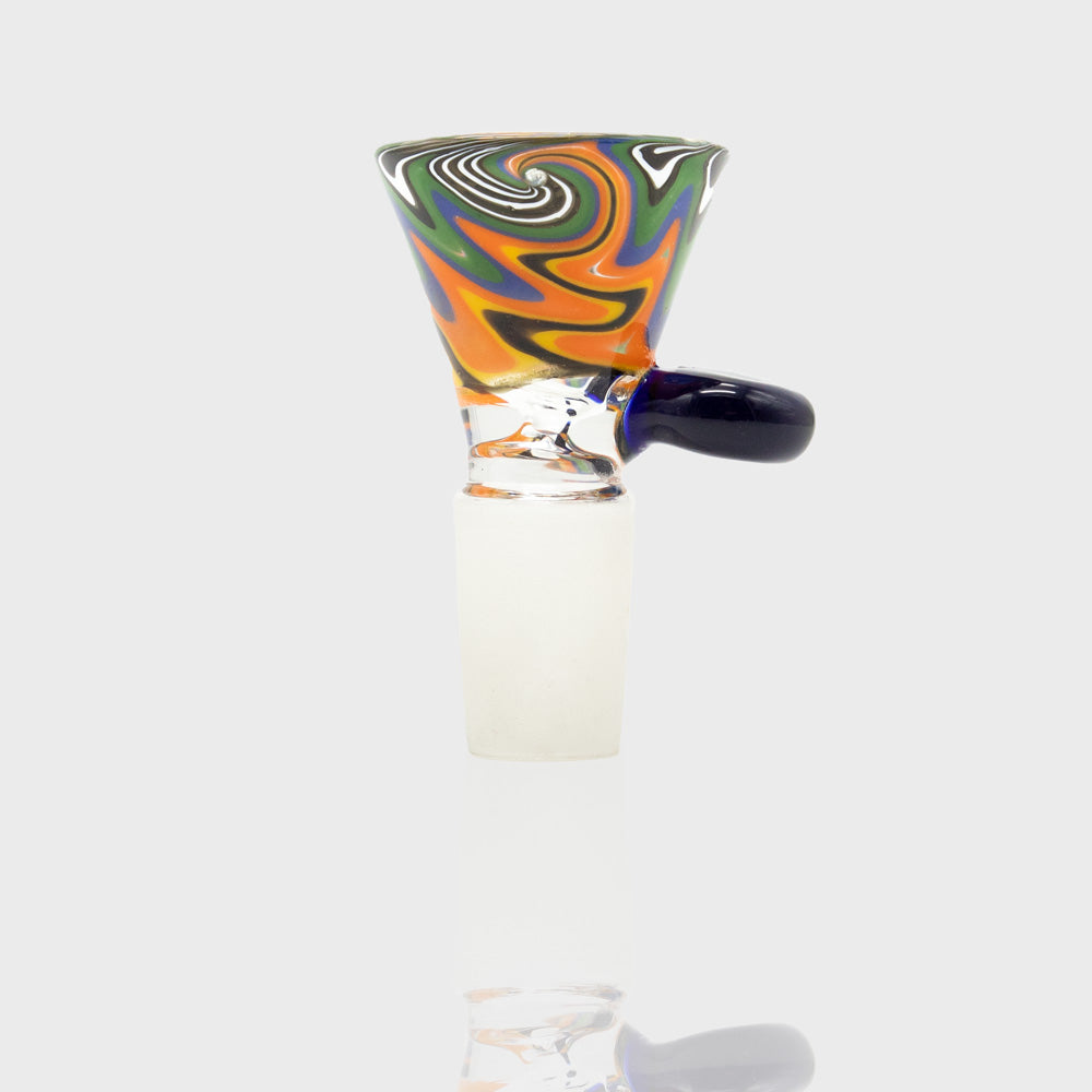 GLASS CONE - LICORISE ALLSORT STRIPES WITH BLUE HANDLE The Bong Shop