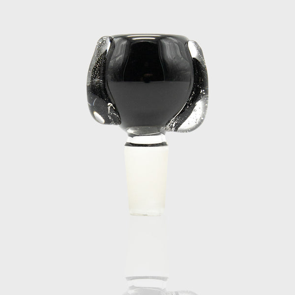 GLASS CONE - CLAW HOLDING BOWL CLAW CLEAR, BOWL BLACK The Bong Shop