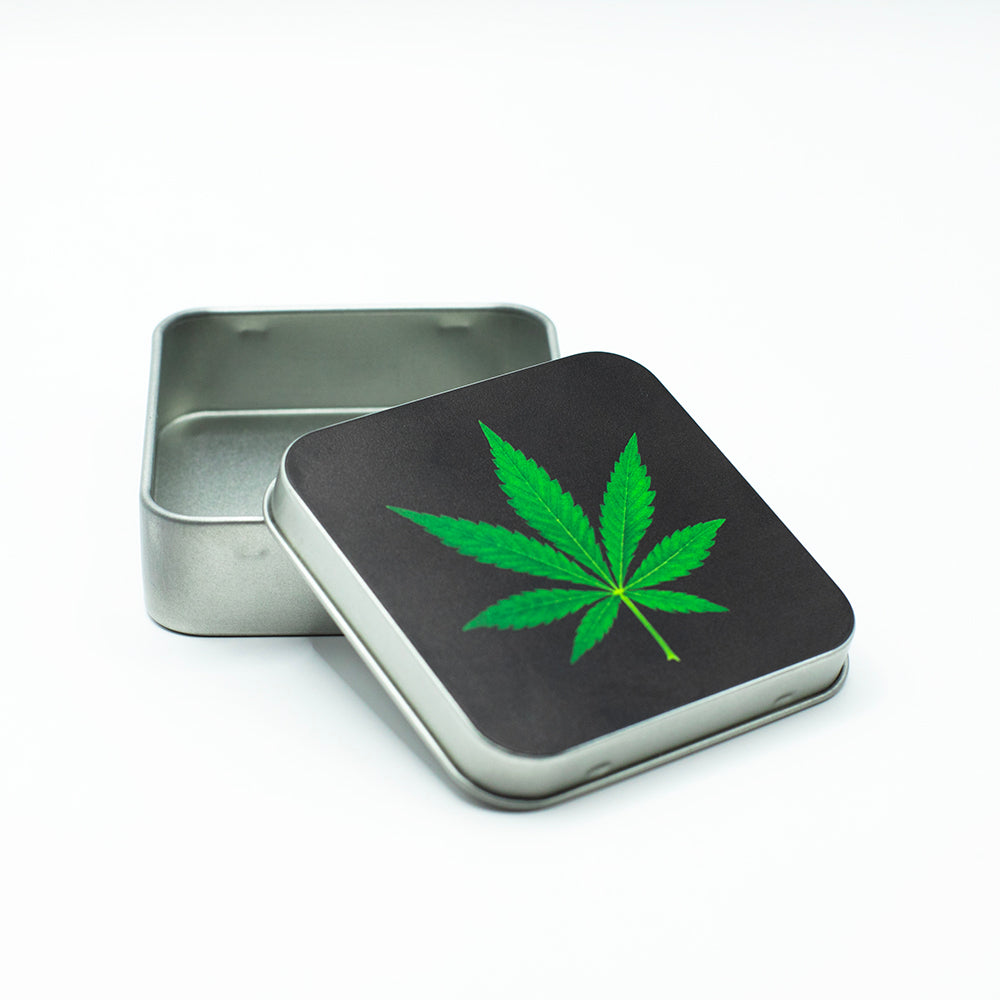 Weed Leaf Metal Tin Planet X