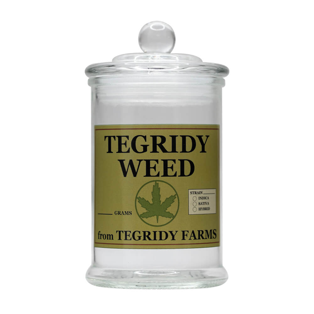 5032467 - STASH JAR - TEGRIDY 370ML CLEAR GLASS JAR The Bong Shop