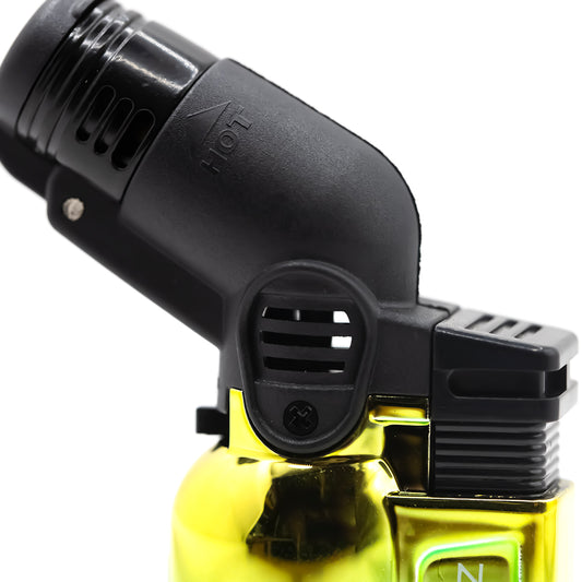ANGLED JET LIGHTER -  MIRROR FINISH - ASST COLOUR