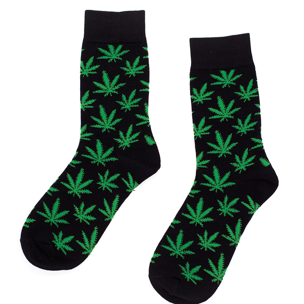 Highlines Sweet Leaf Pattern Crew Socks Highlines