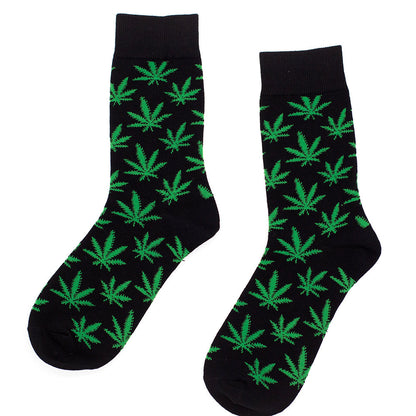 Highlines Sweet Leaf Pattern Crew Socks Highlines