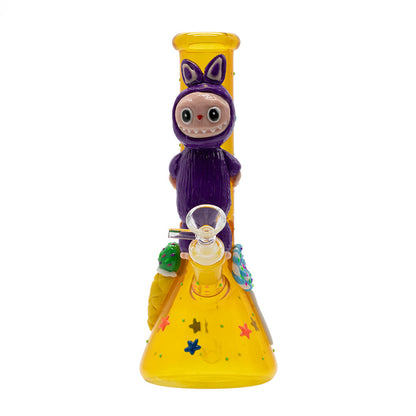 Orange Bong with Purple Lafufu - Glass Bong