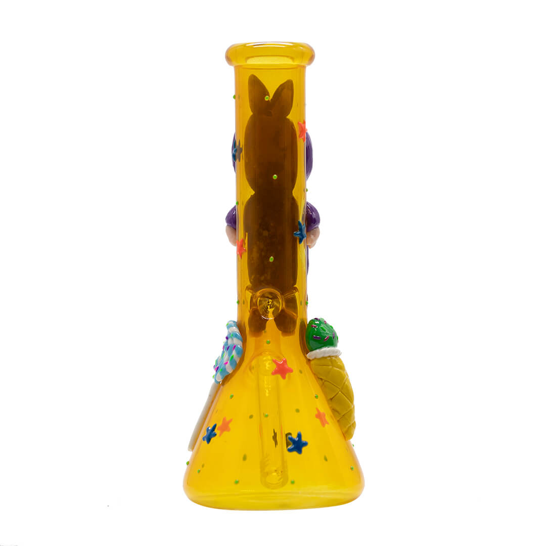Orange Bong with Purple Lafufu - Glass Bong