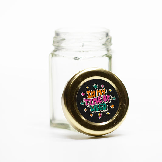 Glass Stash Jar Hexagon In My Time Of Weed - 50ml