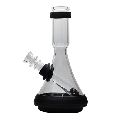 Glass Beaker Bong Black w Silicone Parts