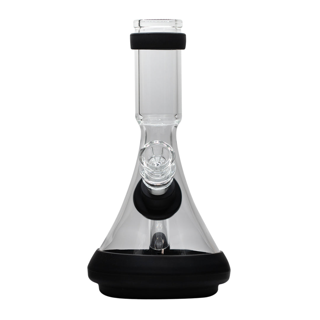 Glass Beaker Bong Black w Silicone Parts