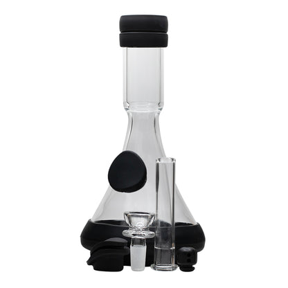 Glass Beaker Bong Black w Silicone Parts
