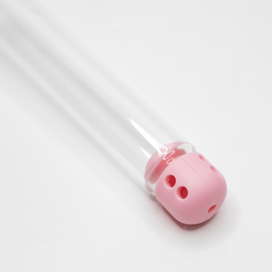 Glass Beaker Bong Pink w Silicone Parts