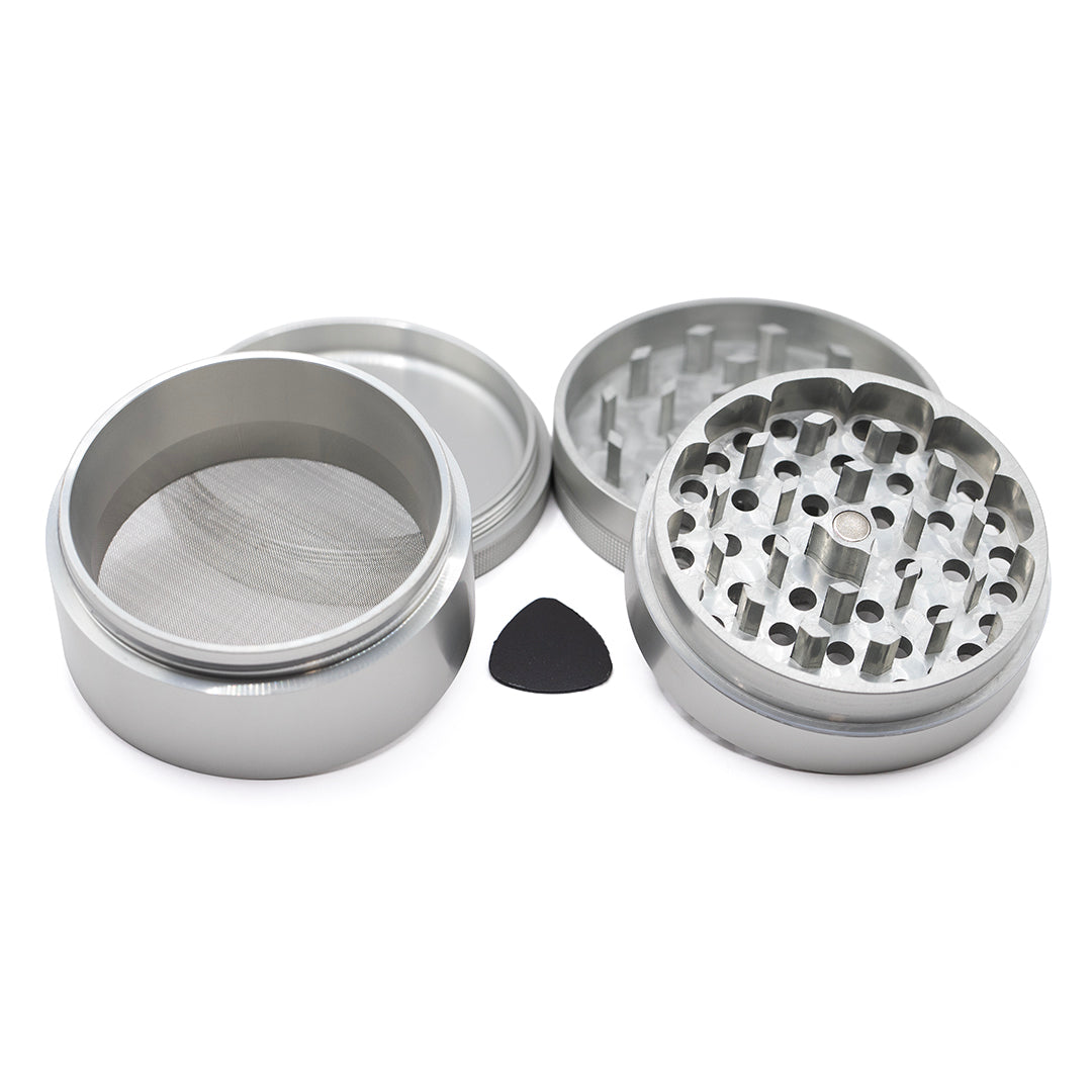 The Void 4 Part Grinder 90mm Silver (The Big Boy)