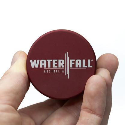 Waterfall 4 Part Grinder 50mm Red, Gold, Grey