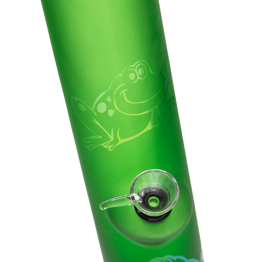 Planet X Frosted Frog Straight Tube Glass Bong