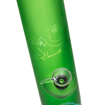 Planet X Frosted Frog Straight Tube Glass Bong