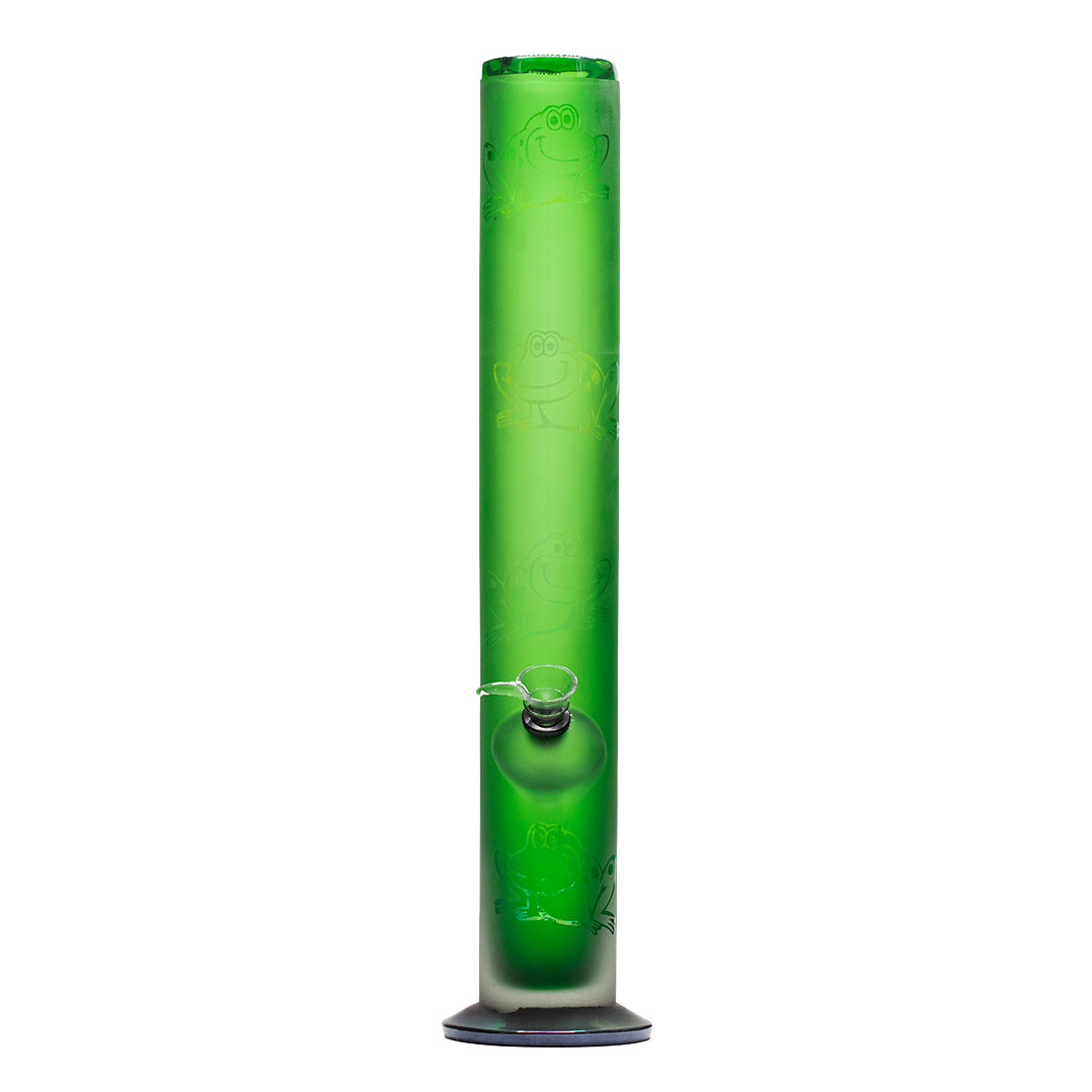 Planet X Frosted Frog Straight Tube Glass Bong