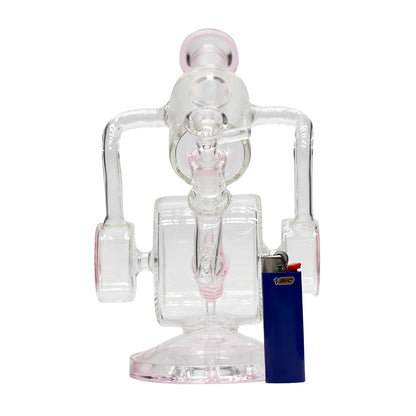 Planet X Ghost Loop Glass Recycler Bong Pink