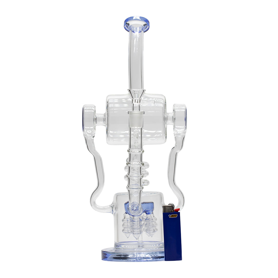 Planet X Arctic Current Glass Recylcer Bong Blue
