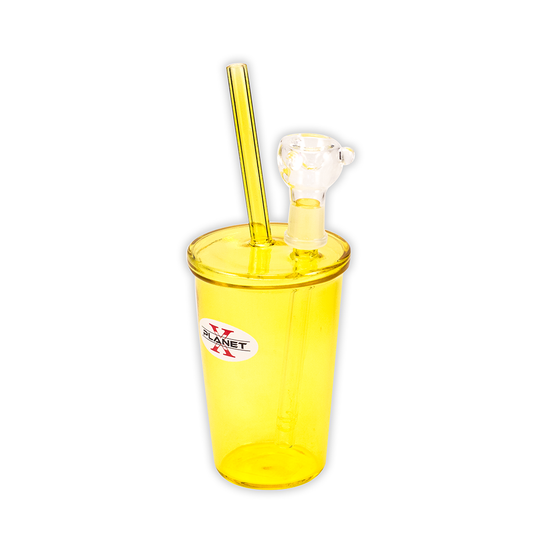 Shake Cup Glass Bong - Pink Planet X