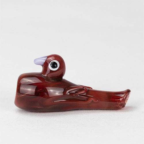Glass Pipe- Red/Brown Duck #27 The Bong Shop