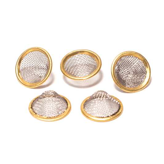 5 PACK - BRASS RIM MESH PIPE SCREENS The Bong Shop