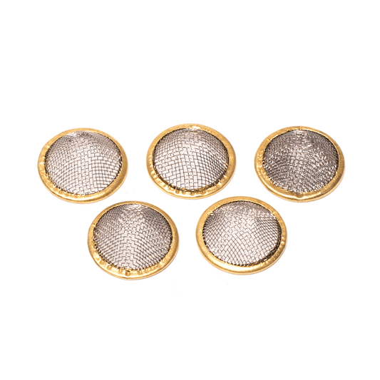 5 PACK - BRASS RIM MESH PIPE SCREENS The Bong Shop