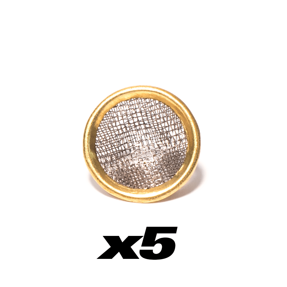 5 PACK - BRASS RIM MESH PIPE SCREENS The Bong Shop