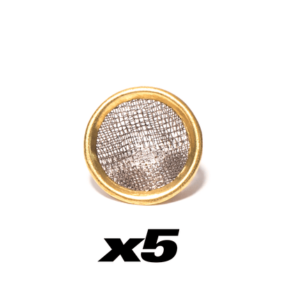 5 PACK - BRASS RIM MESH PIPE SCREENS The Bong Shop