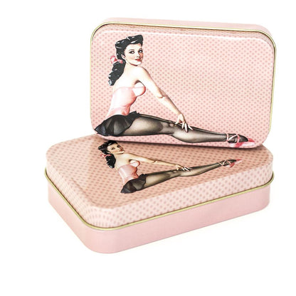 METAL TIN - PINK PIN UP BALLERINA SET OF 2 The Bong Shop