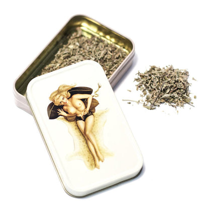METAL TIN - BLONDE TOPLESS PIN UP SET OF 2 The Bong Shop