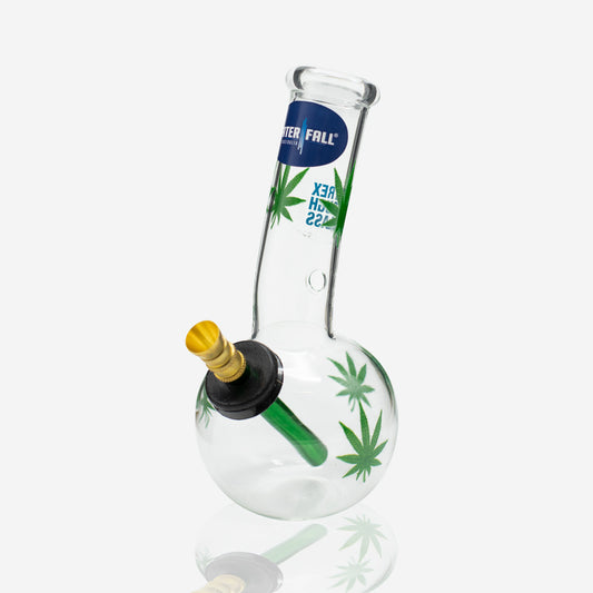 Bonsai Glass Bong - Leaf Decal Waterfall