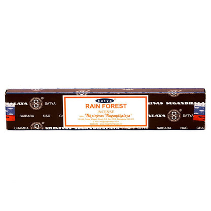 INCENSE - SATYA Nag Champa RAIN FOREST STICKS 15g The Bong Shop
