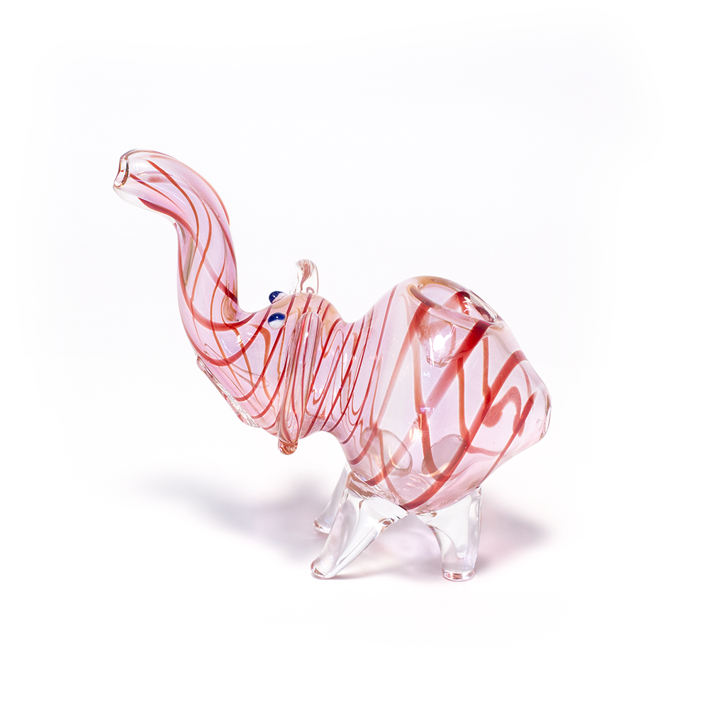 NELLY THE ELEPHANT GLASS PIPE (RED) The Bong Shop
