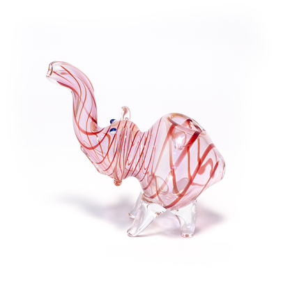 NELLY THE ELEPHANT GLASS PIPE (RED) The Bong Shop