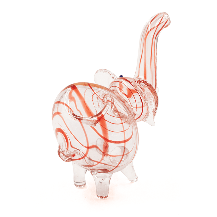 PIPE - GLASS ELEPHANT RED-GOLD SWIRLS The Bong Shop