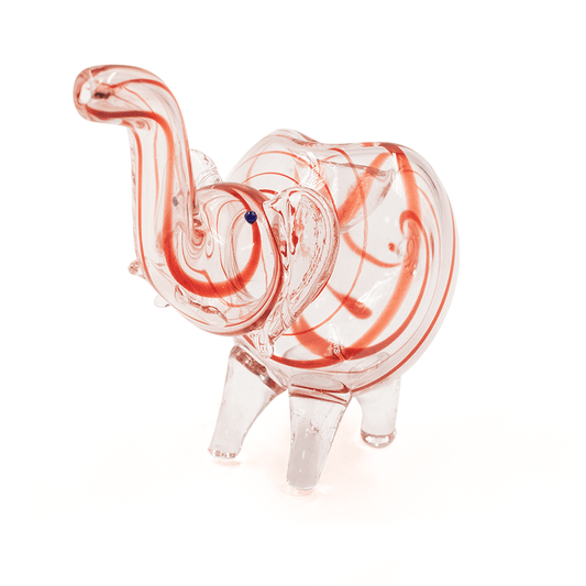 PIPE - GLASS ELEPHANT RED-GOLD SWIRLS The Bong Shop